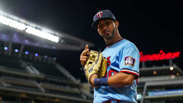 MINNEAPOLIS, MN - SEPTEMBER 02: Eddie Rosario #20 of the Minnesota Twins looks on against the Chicago White Sox on September 2, 2020 at Target Field in Minneapolis, Minnesota. (Photo by Brace Hemmelgarn/Minnesota Twins/Getty Images)