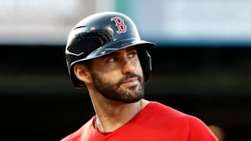 BOSTON, MA - JULY 24: J.D. Martinez #28 of the Boston Red Sox against the New York Yankees during the ninth inning at Fenway Park on July 24, 2021 in Boston, Massachusetts. (Photo By Winslow Townson/Getty Images)