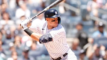 NEW YORK, NEW YORK - JUNE 05: Aaron Judge #99 of the New York Yankees at bat during the third inning against the Detroit Tigers at Yankee Stadium on June 05, 2022 in the Bronx borough of New York City. (Photo by Sarah Stier/Getty Images)