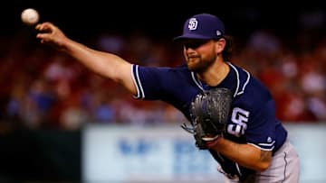 ST. LOUIS, MO - JUNE 12: Kirby Yates #39 of the San Diego Padres delivers a pitch against the St. Louis Cardinals in the eighth inning at Busch Stadium on June 12, 2018 in St. Louis, Missouri. (Photo by Dilip Vishwanat/Getty Images)
