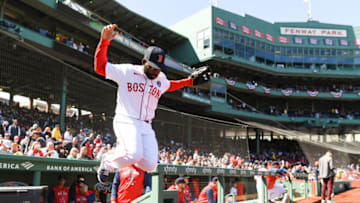 BOSTON, MA - APRIL 18: Jackie Bradley Jr. #19 of the Boston Red Sox runs out onto the field prior to the start of the game against the Minnesota Twins at Fenway Park on April 18, 2022 in Boston, Massachusetts. (Photo by Kathryn Riley/Getty Images)