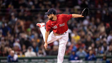 BOSTON, MA - APRIL 20: Matt Barnes #32 of the Boston Red Sox delivers during the seventh inning of a game against the Toronto Blue Jays on April 20, 2022 at Fenway Park in Boston, Massachusetts. (Photo by Billie Weiss/Boston Red Sox/Getty Images)