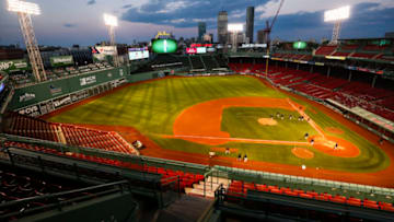 BOSTON, MA - SEPTEMBER 22: A general view of the stadium as the sun sets before a game between the Boston Red Sox and the Baltimore Orioles at Fenway Park on September 22, 2020 in Boston, Massachusetts. (Photo by Adam Glanzman/Getty Images)