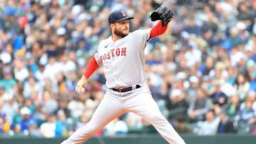 SEATTLE, WASHINGTON - JUNE 12: Ryan Brasier #70 of the Boston Red Sox pitches against the Seattle Mariners during the sixth inning at T-Mobile Park on June 12, 2022 in Seattle, Washington. (Photo by Abbie Parr/Getty Images)