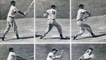UNSPECIFIED - UNDATED: A classic Ted Williams hitting sequence. (Sports Studio Photos/Getty Images)