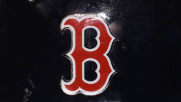TORONTO, ON - APRIL 25: A detailed view of the logo on the helmet of Mookie Betts #50 of the Boston Red Sox during batting practice prior to MLB game action against the Toronto Blue Jays at Rogers Centre on April 25, 2018 in Toronto, Canada. (Photo by Tom Szczerbowski/Getty Images) *** Local Caption *** Mookie Betts