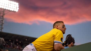BOSTON, MA - JULY 25: Christian Vázquez #7 of the Boston Red Sox looks on from the dugout during a rain delay in the third inning of a game against the Cleveland Guardians on July 25, 2022 at Fenway Park in Boston, Massachusetts. (Photo by Maddie Malhotra/Boston Red Sox/Getty Images)
