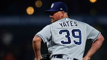 SAN FRANCISCO, CA - APRIL 08: Kirby Yates #39 of the San Diego Padres pitches against the San Francisco Giants during the ninth inning at Oracle Park on April 8, 2019 in San Francisco, California. The San Diego Padres defeated the San Francisco Giants 6-5. (Photo by Jason O. Watson/Getty Images)