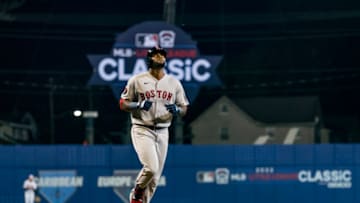 SOUTH WILLIAMSPORT, PENNSYLVANIA - AUGUST 21: Franchy Cordero #16 of the Boston Red Sox reacts after hitting a game-tying home run during the eighth inning of the 2022 Little League Classic game against the Baltimore Orioles on August 21, 2022 at Bowman Field on August 21, 2022 in South Williamsport, Pennsylvania/ (Photo by Maddie Malhotra/Boston Red Sox/Getty Images)