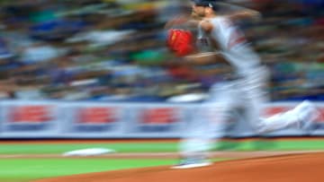 ST PETERSBURG, FLORIDA - JULY 12: Chris Sale #41 of the Boston Red Sox pitches during a game against the Tampa Bay Rays at Tropicana Field on July 12, 2022 in St Petersburg, Florida. (Photo by Mike Ehrmann/Getty Images)