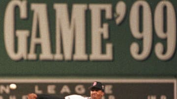 Pedro Martinez of the Boston Red Sox pitches in the second inning of the 70th All-Star Game 13 July 1999 at Fenway Park in Boston, Massachusetts. Martinez was named the gameee's Most Valuable Player (MVP) as the American League defeated the National League 4-1. AFP PHOTO/Bill POLO (Photo by - / AFP) (Photo credit should read -/AFP via Getty Images)