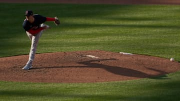 Apr 8, 2021; Baltimore, Maryland, USA; Boston Red Sox relief pitcher Garrett Whitlock (72) delivers pitch during the seventh inning against the Baltimore Orioles at Oriole Park at Camden Yards. Mandatory Credit: Tommy Gilligan-USA TODAY Sports