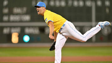 Sep 28, 2022; Boston, Massachusetts, USA; Boston Red Sox starting pitcher Rich Hill (44) pitches against the Baltimore Orioles during the first inning at Fenway Park. Mandatory Credit: Brian Fluharty-USA TODAY Sports