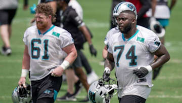 (Jim Dedmon-USA TODAY Sports) Matt Paradis and Greg Little