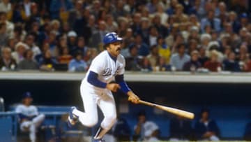 LOS ANGELES, CA - CIRCA 1980: Davey Lopes #15 of the Los Angeles Dodgers bats during batting practice prior to the start of an Major League Baseball game circa 1980 at Dodger Stadium in Los Angeles, California. Lopes played for the Dodgers from 1972-81. (Photo by Focus on Sport/Getty Images)