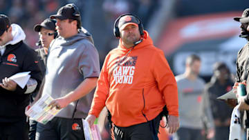 CLEVELAND, OHIO - NOVEMBER 24: Head coach Freddie Kitchens of the Cleveland Browns watches from the sidelines during the first half against the Miami Dolphins at FirstEnergy Stadium on November 24, 2019 in Cleveland, Ohio. (Photo by Jason Miller/Getty Images)