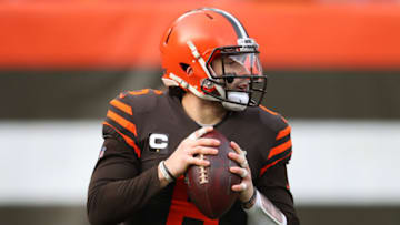 CLEVELAND, OHIO - DECEMBER 08: Baker Mayfield #6 of the Cleveland Browns looks to throw a first half pass while playing the Cincinnati Bengals at FirstEnergy Stadium on December 08, 2019 in Cleveland, Ohio. (Photo by Gregory Shamus/Getty Images)