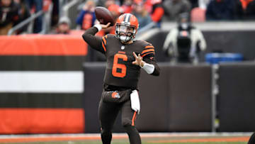 CLEVELAND, OH - DECEMBER 23: Baker Mayfield #6 of the Cleveland Browns throws a pass during the second quarter against the Cincinnati Bengals at FirstEnergy Stadium on December 23, 2018 in Cleveland, Ohio. (Photo by Jason Miller/Getty Images)