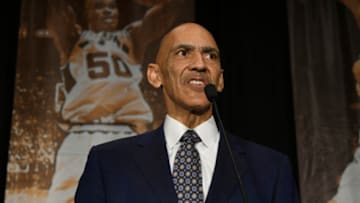 CHARLOTTE, NC - FEBRUARY 16: Tony Dungy speaks at the All Star Breakfast held by the National Basketball Retired Players Association at the Renaissance Charlotte Suites Hotel on February 16, 2019 in Charlotte, North Carolina. (Photo by John McCoy/Getty Images)