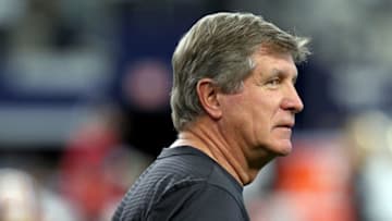 ARLINGTON, TEXAS - DECEMBER 29: Head coach Bill Callahan of the Washington Redskins watches warm ups before the game against the Dallas Cowboys at AT&T Stadium on December 29, 2019 in Arlington, Texas. (Photo by Richard Rodriguez/Getty Images)