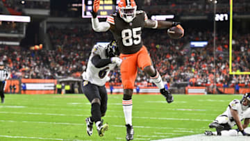 Browns, David Njoku. (Photo by Jason Miller/Getty Images)