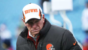 ORCHARD PARK, NY - DECEMBER 18: Cleveland Browns owner Jimmy Haslam watches his team warm up before the game against the Buffalo Bills at New Era Field on December 18, 2016 in Orchard Park, New York. (Photo by Tom Szczerbowski/Getty Images)