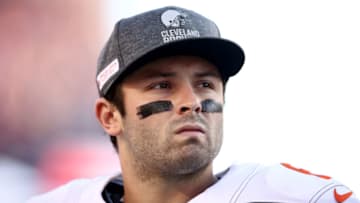 SANTA CLARA, CALIFORNIA - OCTOBER 07: Baker Mayfield #6 of the Cleveland Browns stands on the sidelines before their game against the San Francisco 49ers at Levi's Stadium on October 07, 2019 in Santa Clara, California. (Photo by Ezra Shaw/Getty Images)