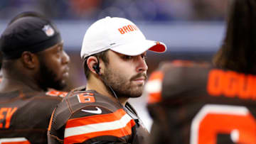 INDIANAPOLIS, INDIANA - AUGUST 17: Baker Mayfield #6 of the Cleveland Browns before the start of the preseason game against the Indianapolis Colts at Lucas Oil Stadium on August 17, 2019 in Indianapolis, Indiana. (Photo by Justin Casterline/Getty Images)