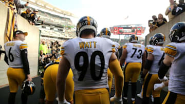 Nov 24, 2019; Cincinnati, OH, USA; Pittsburgh Steelers outside linebacker T.J. Watt (90) before the game against the Cincinnati Bengals at Paul Brown Stadium. Mandatory Credit: Joe Maiorana-USA TODAY Sports