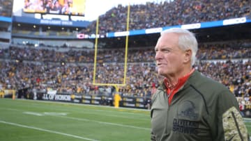 Dec 1, 2019; Pittsburgh, PA, USA; Cleveland Browns owner Jimmy Haslam looks on from the sidelines during the fourth quarter against the Pittsburgh Steelers at Heinz Field. The Steelers won 20-13. Mandatory Credit: Charles LeClaire-USA TODAY Sports
