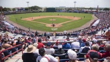 Mar 19, 2015; Melbourne, FL, USA; A view of Space Coast Stadium during the game between the Detroit Tigers and the Washington Nationals. Mandatory Credit: Brad Barr-USA TODAY Sports
