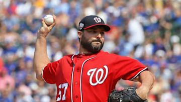 CHICAGO, IL - AUGUST 11: Starting pitcher Tanner Roark #57 of the Washington Nationals delivers the ball against the Chicago Cubs at Wrigley Field on August 11, 2018 in Chicago, Illinois. (Photo by Jonathan Daniel/Getty Images)