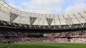 LONDON, ENGLAND - AUGUST 18: General view of The Olympic Stadium during the Premier League match between West Ham United and AFC Bournemouth at London Stadium on August 18, 2018 in London, United Kingdom. (Photo by Henry Browne/Getty Images)