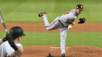 MIAMI, FL - SEPTEMBER 17: Erick Fedde #23 of the Washington Nationals throws a pitch during the first inning against the Miami Marlins at Marlins Park on September 17, 2018 in Miami, Florida. (Photo by Eric Espada/Getty Images)