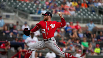 ATLANTA, GA - SEPTEMBER 16: Pitcher Sean Doolittle #62 of the Washington Nationals pitches against the Atlanta Braves at SunTrust Park on September 16, 2018 in Atlanta, Georgia.(Photo by Kelly Kline/Getty Images)