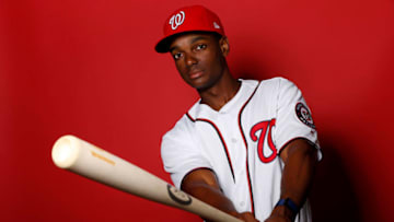 WEST PALM BEACH, FLORIDA - FEBRUARY 22: Michael Taylor #3 of the Washington Nationals poses for a portrait on Photo Day at FITTEAM Ballpark of The Palm Beaches during on February 22, 2019 in West Palm Beach, Florida. (Photo by Michael Reaves/Getty Images)