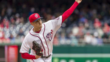 WASHINGTON, DC - MARCH 31: Patrick Corbin #46 of the Washington Nationals pitches against the New York Mets during the first inning at Nationals Park on March 31, 2019 in Washington, DC. (Photo by Scott Taetsch/Getty Images)