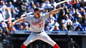 NEW YORK, NEW YORK - APRIL 04: Stephen Strasburg #37 of the Washington Nationals pitches against the New York Mets during the Mets Home Opening game at Citi Field on April 04, 2019 in New York City. (Photo by Al Bello/Getty Images)