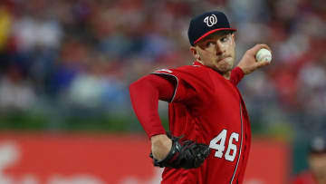 PHILADELPHIA, PA - MAY 04: Pitcher Patrick Corbin #46 of the Washington Nationals delivers a pitch against the Philadelphia Phillies in the second inning of a game at Citizens Bank Park on May 4, 2019 in Philadelphia, Pennsylvania. (Photo by Rich Schultz/Getty Images)
