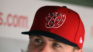 James Bourque #64 of the Washington Nationals looks on before a baseball game against the Miami Marlins at Nationals Park on May 26, 2019 in Washington. DC. (Photo by Mitchell Layton/Getty Images)