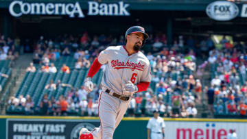 DETROIT, MI - JUNE 30: Anthony Rendon #6 of the Washington Nationals hits a solo home run in the eighth inning against the Detroit Tigers during a MLB game at Comerica Park on June 30, 2019 in Detroit, Michigan. Washington defeated the Detroit 2-1. (Photo by Dave Reginek/Getty Images)