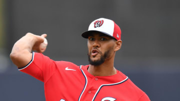 Joe Ross #41 of the Washington Nationals delivers a pitch before the first inning during the spring training game against the New York Yankees at Steinbrenner Field on February 26, 2020 in Tampa, Florida. (Photo by Mark Brown/Getty Images)