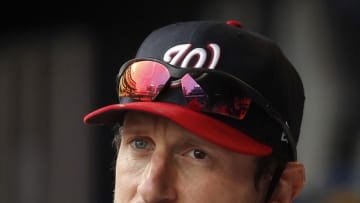 Max Scherzer #31 of the Washington Nationals looks on against the New York Mets at Citi Field on April 24, 2021 in New York City. The Nationals defeated the Mets 7-1. (Photo by Jim McIsaac/Getty Images)