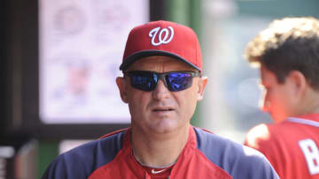 Bench coach Randy Knorr of the Washington Nationals looks on during a baseball game against the Philadelphia Phillies on September 6, 2014 at Nationals Park in Washington, DC. The Phillies won 3-1. (Photo by Mitchell Layton/Getty Images)
