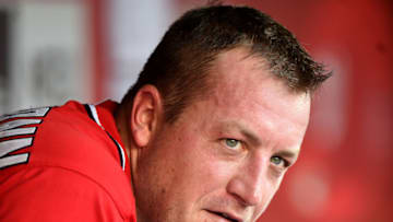 Jordan Zimmermann #27 of the Washington Nationals looks on during a baseball game against the Miami Marlins at Nationals Park on September 19, 2015 in Washington,DC. (Photo by Mitchell Layton/Getty Images)