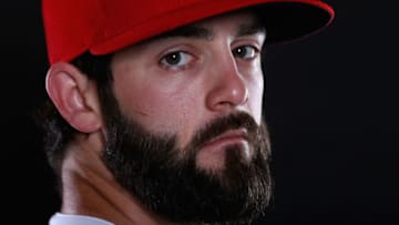 WEST PALM BEACH, FL - FEBRUARY 23: Tim Collins #55 of the Washington Nationals poses for a portrait during Washington Nationals Photo Day at The Ballpark of the Palm Beaches on February 23, 2017 in West Palm Beach, Florida. (Photo by Chris Trotman/Getty Images)