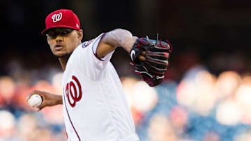 WASHINGTON, DC - JUNE 08: Starting pitcher Joe Ross #41 of the Washington Nationals throws a pitch to a Baltimore Orioles batter in the first inning during a game at Nationals Park on June 8, 2017 in Washington, DC. (Photo by Patrick McDermott/Getty Images)