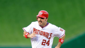 Nick Johnson #24 of the Washington Nationals runs the bases against the Toronto Blue Jays at Nationals Park on June 19, 2009 in Washington, DC. (Photo by G Fiume/Getty Images)