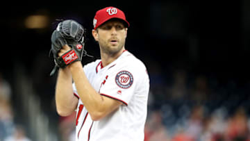WASHINGTON, DC - JUNE 21: Starting pitcher Max Scherzer #31 of the Washington Nationals throws to a Baltimore Orioles batter in the first inning at Nationals Park on June 21, 2018 in Washington, DC. (Photo by Rob Carr/Getty Images)