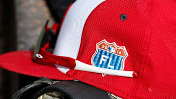 VIERA, FL - MARCH 3: Florida Grapefruit League logo is seen on a Washington Nationals cap during a spring training game against the New York Mets at Space Coast Stadium on March 3, 2016 in Viera, Florida. The Nationals defeated the Mets 9-4. (Photo by Joe Robbins/Getty Images)